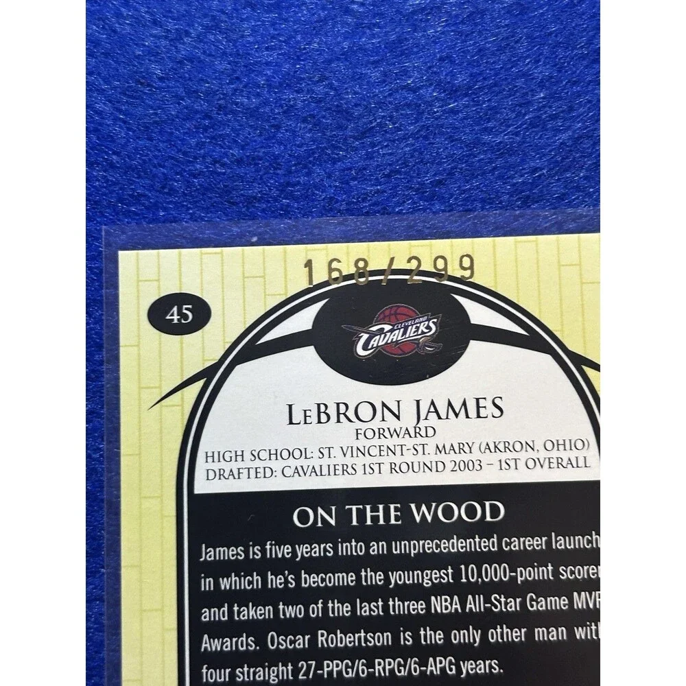 2008 TOPPS LEBRON JAMES HARDWOOD INSERT #168/299 CAVALIERS